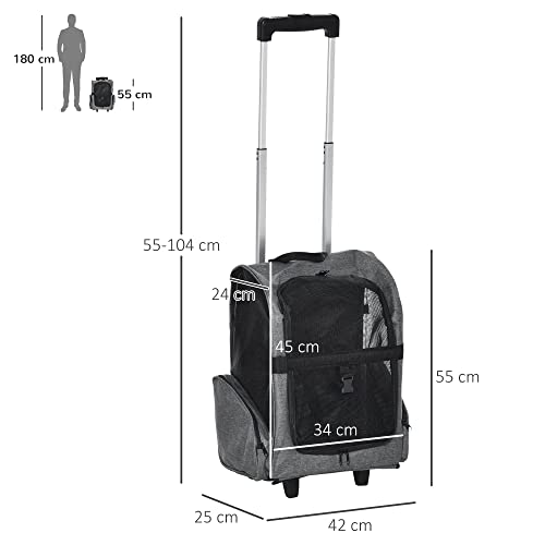 PawHut Trasportino Zaino 2 in 1 per Cani e Gatti