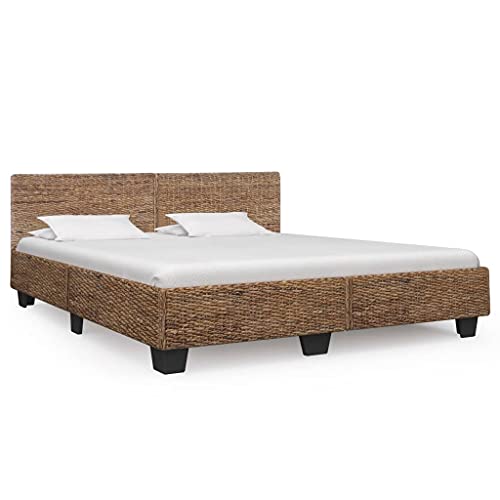 Woonisher Bettrahmen Natürliches Rattan 180x200 cm, Handgefertigt Aus...