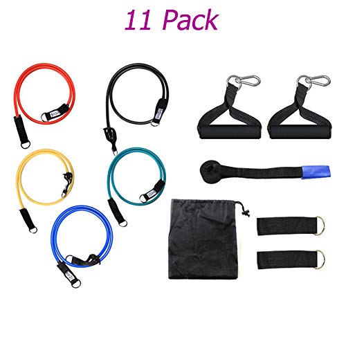 Rela Bota 11 Pack Resistance Bands Set - Portable Home Gym Accessories (5 Stackable Exercise Bands Rela Bota 11 Pack Resistance Bands Set - Portable Home Gym Accessories (5 Stackable Exercise Bands