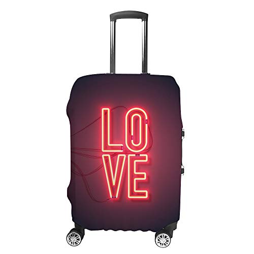 Housse de valise rouge fluo Love Letter en polyester CHEHONG