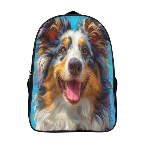 Mochila escolar de perro Pastor Australiano 40x28x16cm para niños