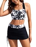Kate Kasin Traje De Baño para Mujer 2025 Women's High Waist 2 Piece Bikini Set Push Up Top Swimwear Tummy Control Swimsuit