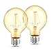 Produktbild B.K.Licht - 2er Set LED Lampe E27 mit extra warmweißer Lichtfarbe, G80 Form, 4 Watt, 360 Lumen, LED Glühbirne, Leuchtmittel, Birne, Vintage, Retro, Edison, 12,6x8 cm, Bernsteinfarbig