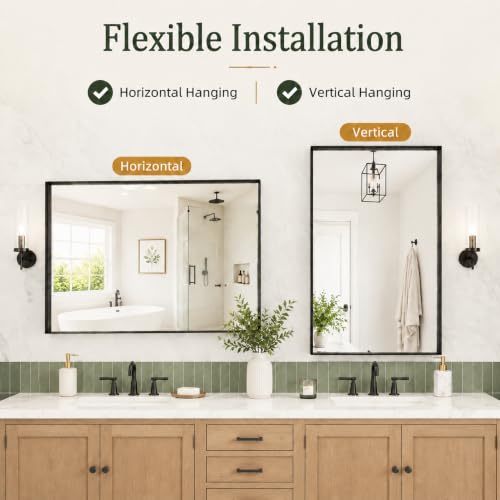 Dimelax 24 x 36 Inch Black Bathroom Mirror, Vanity Mirror for Bathroom - image 6
