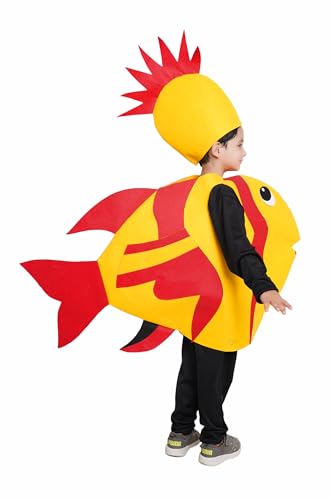 Image of Kaku Fancy Dresses Polyester Gold Fish Cutout for kids, Water Animal Costume For Boys & Girls (Freesize /Only Cutout with Cap)