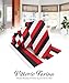 Vittorio Farina Premium Satin Striped Necktie & Pocket Square Set for Men (Black/White/Red)