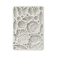 Stamperia - Silicon Mould A5 for Scrapbooks, Bullet Journals and More, Non-Stick, Suitable for Air-Dry Clay, Resin and More, Perfect for Crafts and Gifting (Old Lace, Butterfly and Flowers)