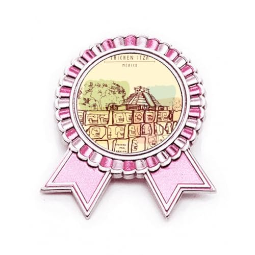 Broche rose de Chichen Itza en métal | Médaille antique chic