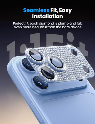Image of Hoerrye for Phone 18 Pro Max Camera Lens Protector - Bling Diamond