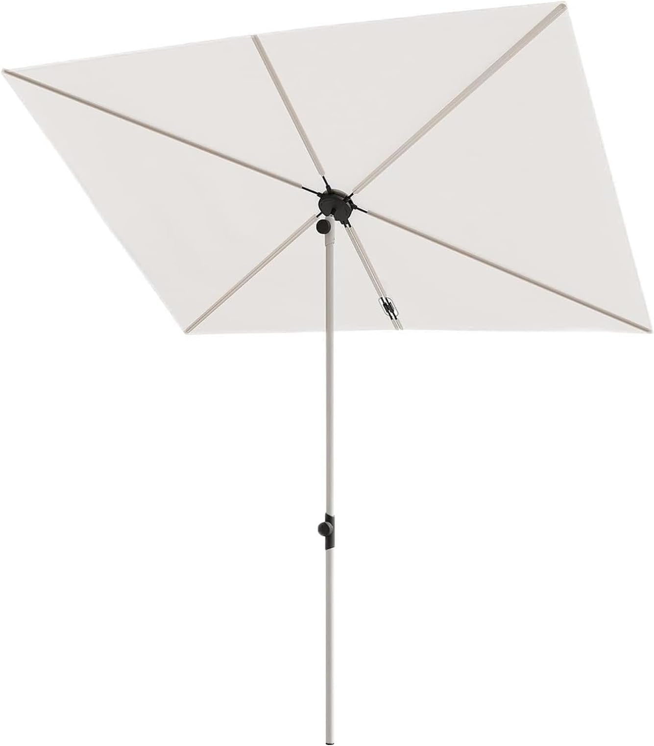 Grand patio Balcony Umbrella, JENA 6x4 FT Outdoor Umbrella, Rectangular Flat Canopy Versatile Patio Shade with 360 Degree Roating Knob for Deck Apartment, Beige