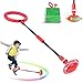Bola de Salto de Tobillo, Anillo de Salto Intermitente, Colorida Flash Bola de Salto, LED Plegable Saltar Bola, para Niños Adultos Deportes Aire Libre,Juegos de Interior (Rojo)