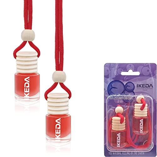 Image of ikeda fragrance Car Air Freshener 4ml Car Scents | 45-Days Keep Fragrance | Automotive Hanging Diffuser Bottles | Remove Auto Odor Long-Lasting Fresh Air for Home Deodorizer (Berry)