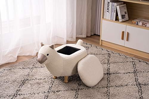 Miniatura 7 de Home 2 Office Otomana de llama con almacenamiento para decoración de dormitorio, sala de juegos, guardería o sala de recreación, otomana suave con