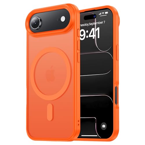 Coque iPhone 17 Air Tigowos magnétique orange mate antichoc