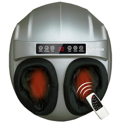 Shiatsu Foot Massager with Heating, Deep Tissue Kneading Massage, Air Compression, Electric Foot Massagers for Pain and Circulation, Plantar Fasciitis, Feet Warmer, with Remote, Gift for Her Him