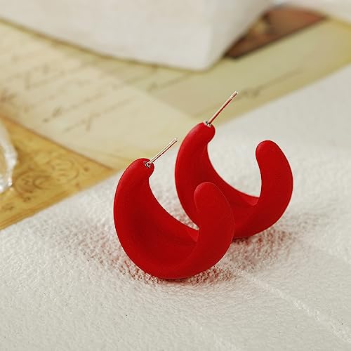 Acrylic Small Round Hoop Earrings, Lightweight Open Hoops Candy Color Hoop Earrings for Women4