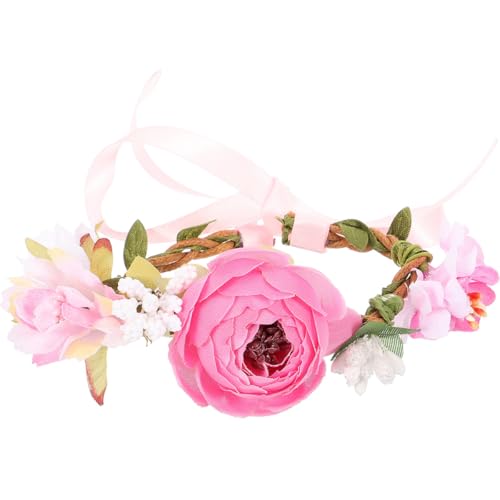 GRIRIW Collar para Gatos y Perros Diseño de Flores Decorativas, Talla M, Color Rosa, Ligero y Transpirable, Collar de Tela Cómodo para Fiestas y Eventos Obsequios