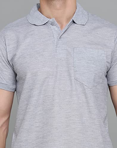 Image of INKKR Men's Polo Neck Half Sleeve Cotton Blend Regular Fit T-Shirt With Pocket