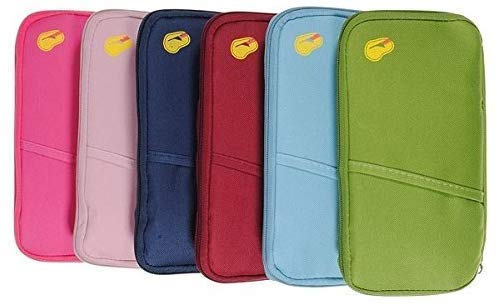 Toxham Imported Nylon Travel Passport Holder Credit Card Wallet Case for Men & Women with Water Resistant-(Multi Color)