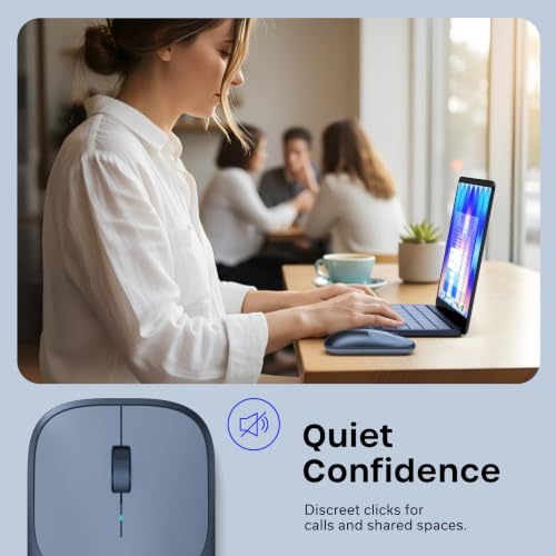 Image of Satechi Slim EX Wireless Mouse, Bluetooth & 2.4 GHz, Quiet Clicks, Indigo | Quiet clicks, anodized aluminum shell, rechargeable battery, for macOS, Windows, iPadOS, Android