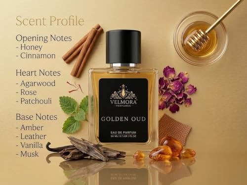 Image of Eau De Parfum 50 ml | Long Lasting Premium Fragrance Perfume Spray | Fresh Luxury Scent for Daily Wear Office Party Travel and Special Occasions (Golden Oud)