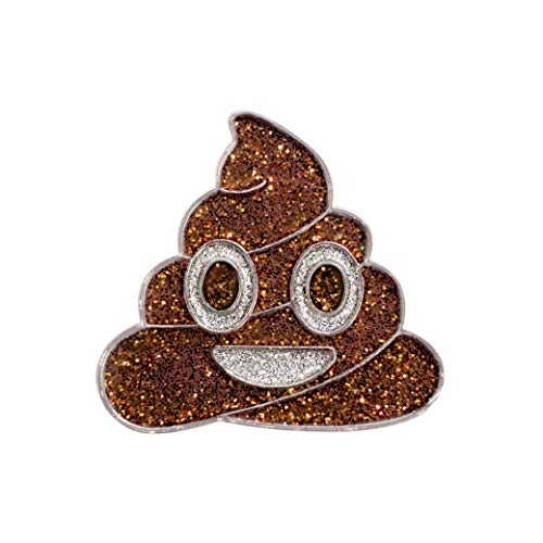 NAVIKA Poop Emoji Golf Ball Marker with Glitter | Magnetic Hat Clip Included | Fun Golfing Accessory | Emoji Themed Golfing Gift | Funny Ball Marker for Women or Jr Golfers