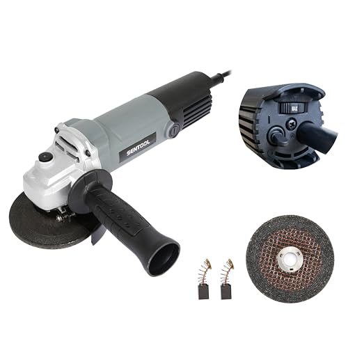 SENTOOL 変速ディスクグラインダー 100mm コード式 600W 7段階変速 ベビーサンダー アングルグラインダー 砥石2枚付 TDG100V