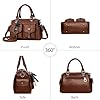 DORRISO Mode Sac à Bandoulière Femmes Vintage Sac à Main Élégant Petit Sac Fourre Tout PU Cuir Poches Multiples Sac D'épaule pour Voyage Travail Achats Quotidien Date Femme Sac à Poignée Brun #3