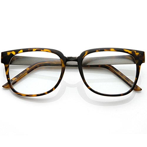 zeroUV Designer Inspired Clear Lens Horn Rimmed Style Glasses with Metal Arms2