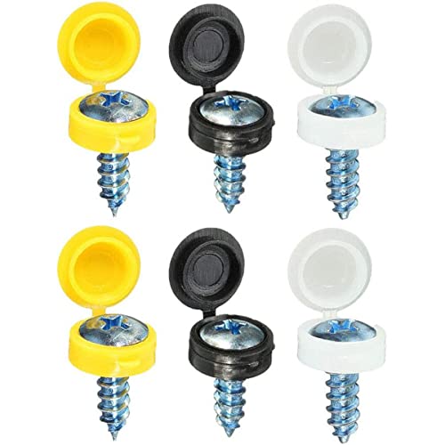 50Pcs Hinged Screw Cover Cap Plastic Screw Covers Caps Fold Snap Decorative Washer Flip Tops for Car Cabinet Furniture Black - Image 4