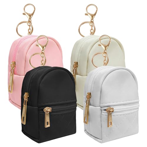 4 piezas llavero mochila: pequeña bolsa de cosméticos, mini...