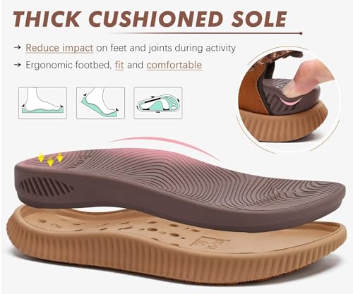 Image of KuaiLu Womens Orthopedic Walking Sandals with Arch Support Recovery Cushion
