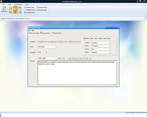 SchedulePro Project Management and Scheduling Software; Calendar Software, Win PCs