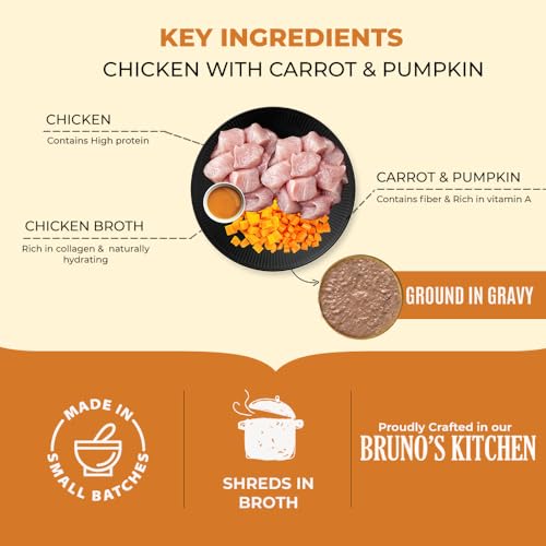 Image of Brunos Cat Taster Bundle - Pack of 4 |Grain-Free | High-Meat Wet Food | Variety Pack with Tuna, Chicken, Salmon, Mackerel Recipes | for Hydration, Nutrition & Complete Feline Wellness