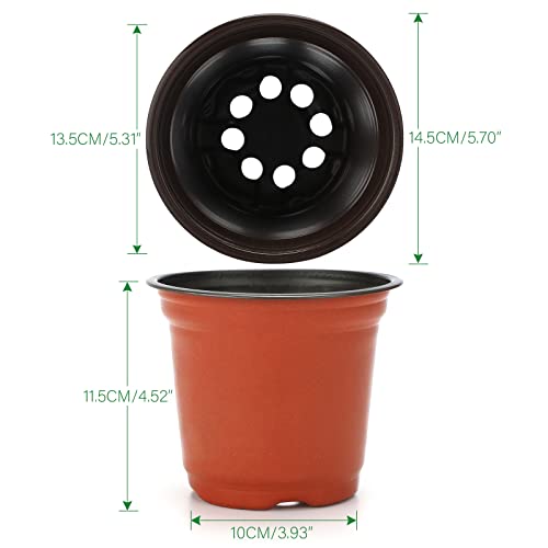 Kinglake Garden Plastic Plants Nursery Pots,6 Inch 120 Pcs Seed Starting Pots,Plastic Plant Pots With Drainage Holes,Seedling Flower Plant Container For Succulents,Cuttings,Seedlings thumb #1