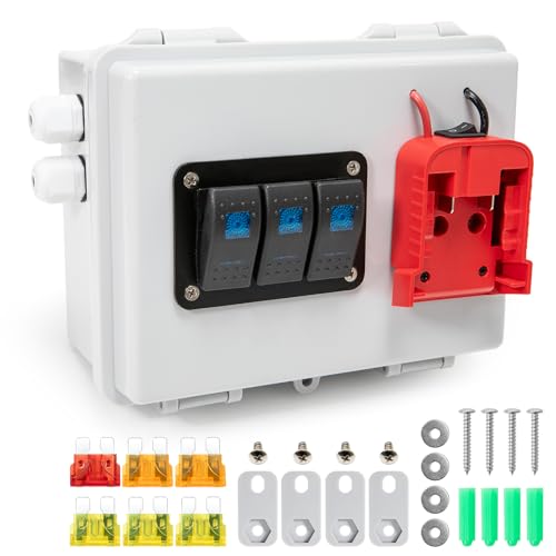 Power Distribution Box with Battery Adapter Fit for Mil.Waukee 18V Battery