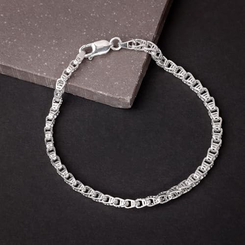 Image of GIVA 925 Silver Chroma Chain Bracelet For Him, Adjustable |Gifts for Men & Boys | With Certificate of Authenticity and 925 Stamp | 6 Months Warranty