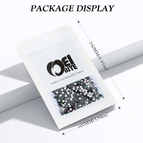 Image of Green Flatback Rhinestones, Glass Rhinestones for Nail Art and Craft, Glue Fix, Loose Crystal Gemstones(Green, SS6, 2880pcs, 1.9-2.0mm)