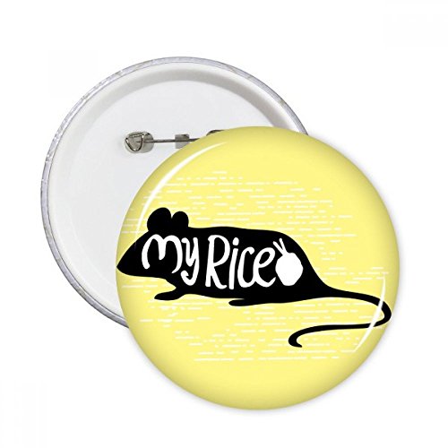 Cadeau 5pcs badge rond souris silhouette noire décoration naturelle S