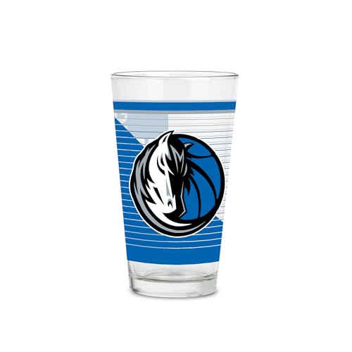 Rico Industries NBA Basketball Dallas Mavericks Standard 16 oz Pint Glasses with Digitally Printed Logo, Classic Drinking Glass
