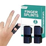 GenetGo Small Trigger Finger Splint - 2 Pack Pinkie Finger Brace for Broken Finger, Finger Knuckle Immobilization for Arthritis Pain, Sport Injuries