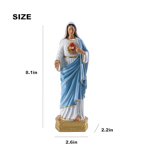 Estatua Virgen María Resina 8 pulgadas miniatura 6