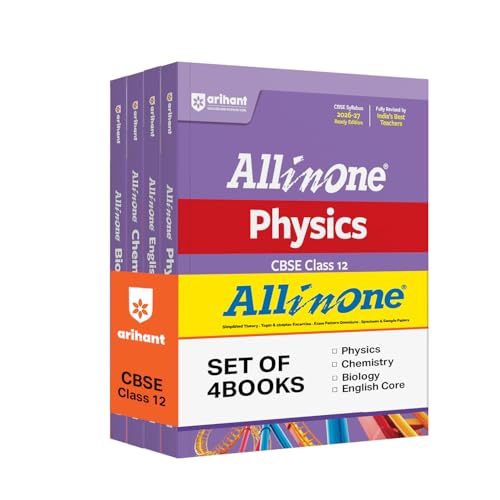 Image of Arihant All in One English Core, Physics, Chemistry, Biology Class 12 for CBSE Exam 2026-27 | NCERT Based Complete Theory, Practice Exercises, CBQs, A-R, Sample Papers & Mind Maps | Revised Edition