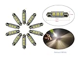 NJYTouch 10pcs 38mm 3SMD 5050 LED 211 Warm White 2800~3500K Festoon Dome Map Interior Light Bulbs DC