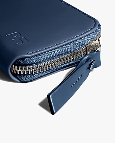 Image of DailyObjects Ultramarine Blue Zipper Slim Card & Coin Wallet | Made with Vegan Leather Material | Carefully Handcrafted | Coin Pocket