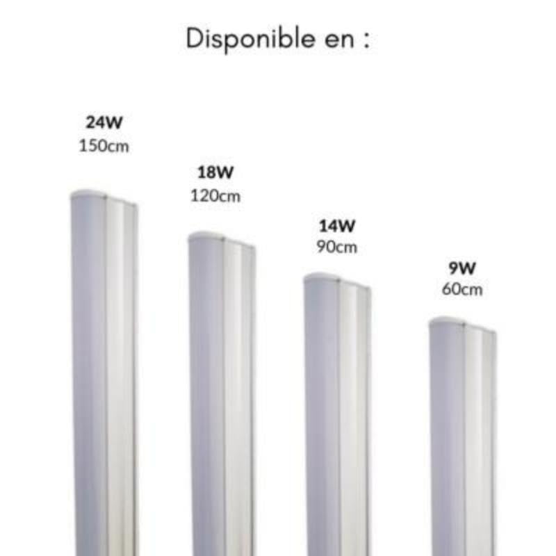 SILAMP Tube néon LED 60cm T5 9W - Pack de 10 - Blanc Froid 6000K - 8000K