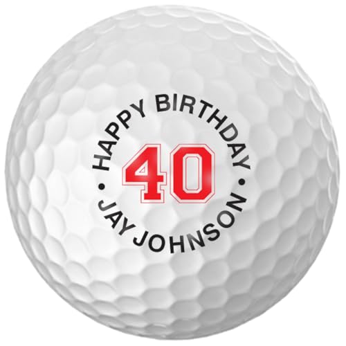 Personalized Happy Birthday Golf Balls - Customize The Name and Age (12 Balls)