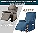 4-Piece Recliner Cover Velvet Recliner Slipcover Split Relax All-Inclusive Chair Cover for Large Recliner, Soft Thick Luxury Furniture Protector -Dark Grey