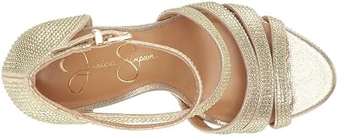 Jessica Simpson Women's Shyremin Ankle Strap Platform Sandal Wedge, Champagne, 8 | Image 4