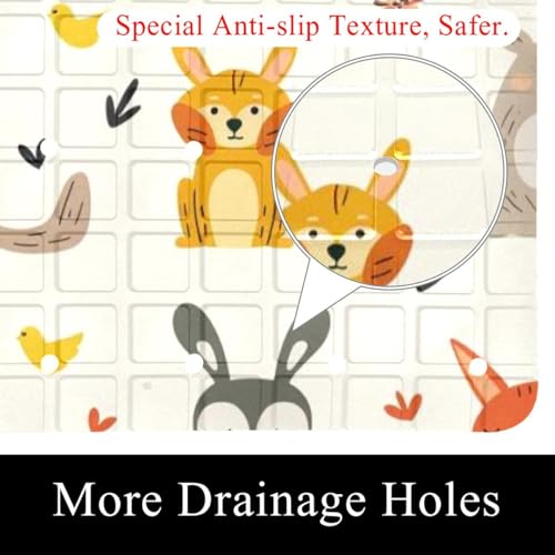 Tapis de bain antidérapant avec ventouses et trous de drainage efficaces - 3